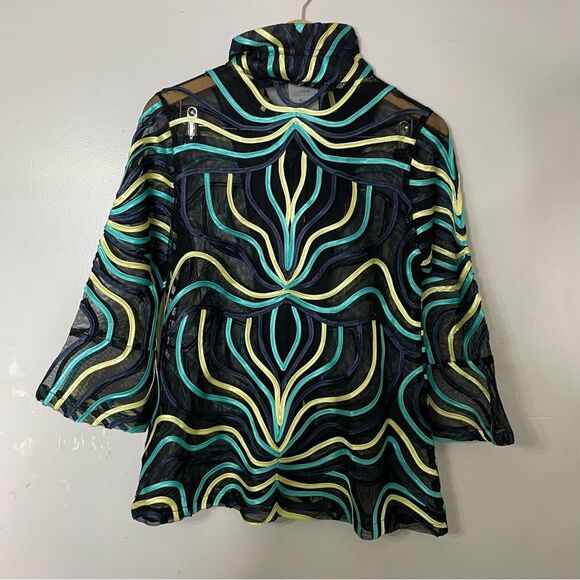 Damee Inc. Sheer Mesh Soutache Ribbon Art‎ To Wear Maximalist Jacket Wire Collar - Picture 4 of 8